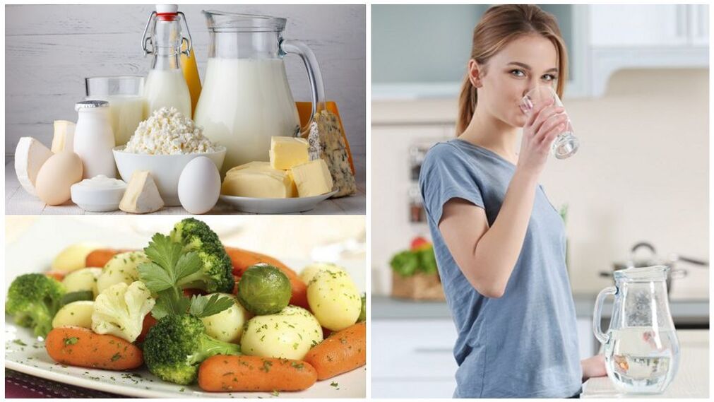 Diet for the exacerbation of gout water, dairy products, boiled vegetables