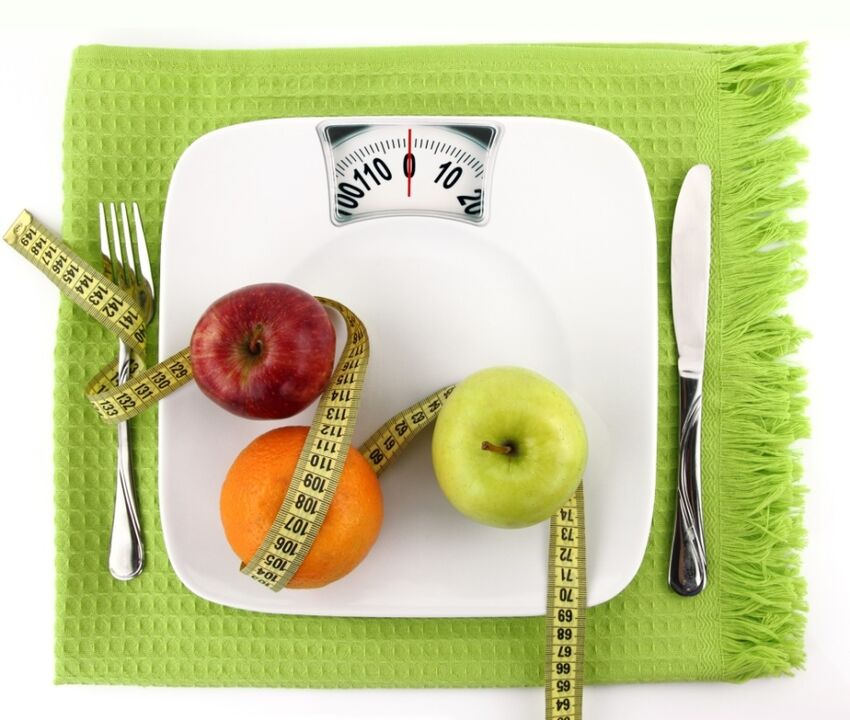 Fruits on the scale