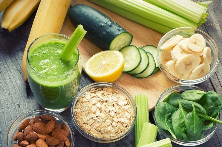 Fruit and vegetables with proper nutrition